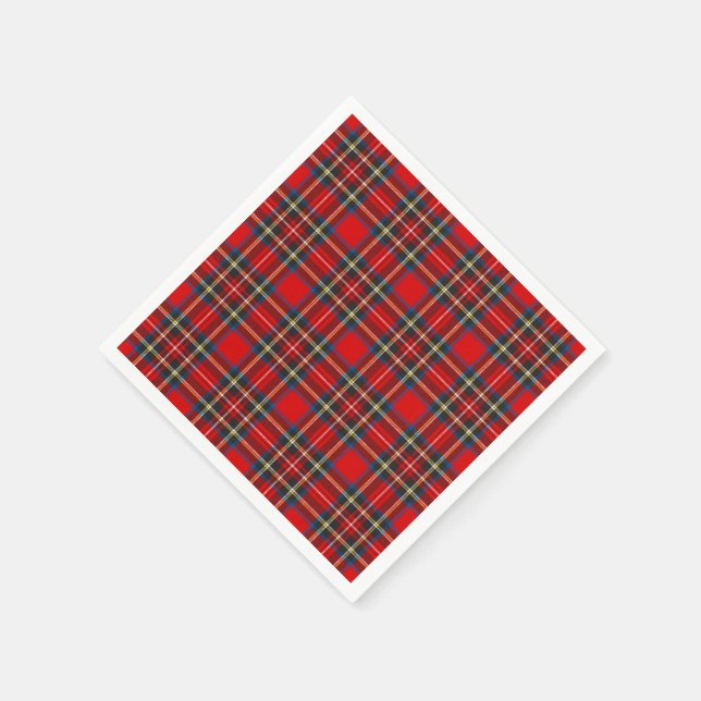 Royal Stewart Tartan Plaid Scottish Pattern Napkins (Corner)
