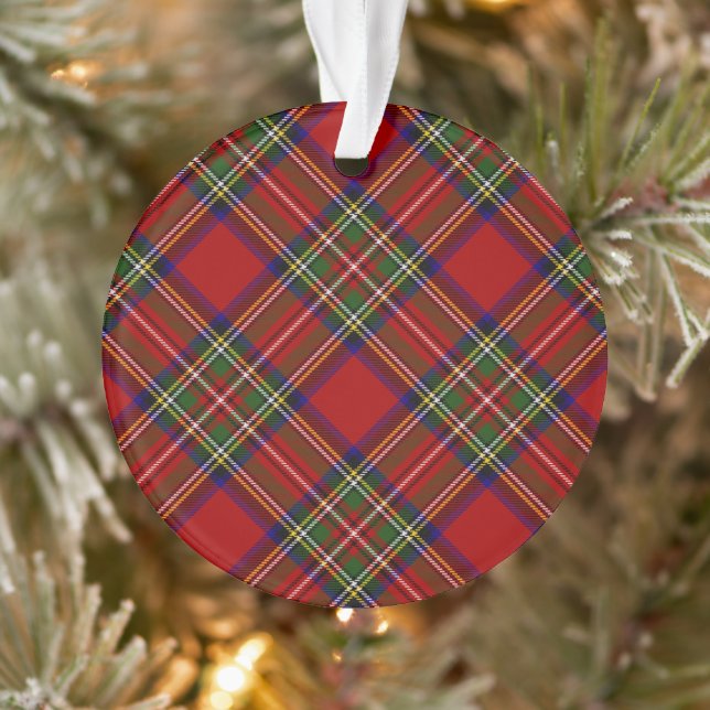 Royal Stewart Tartan Plaid Scottish Pattern Ornament (Tree)