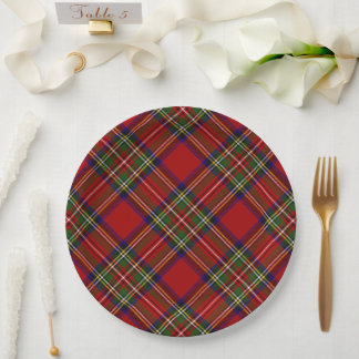 Royal Stewart Tartan Plaid Scottish Pattern Paper Plates