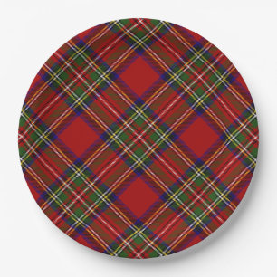 Royal Stewart Tartan Plaid Scottish Pattern Paper Plates