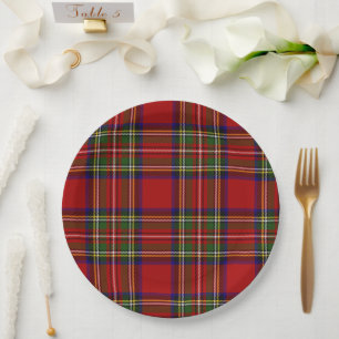 Royal Stewart Tartan Plaid Scottish Pattern Paper Plates