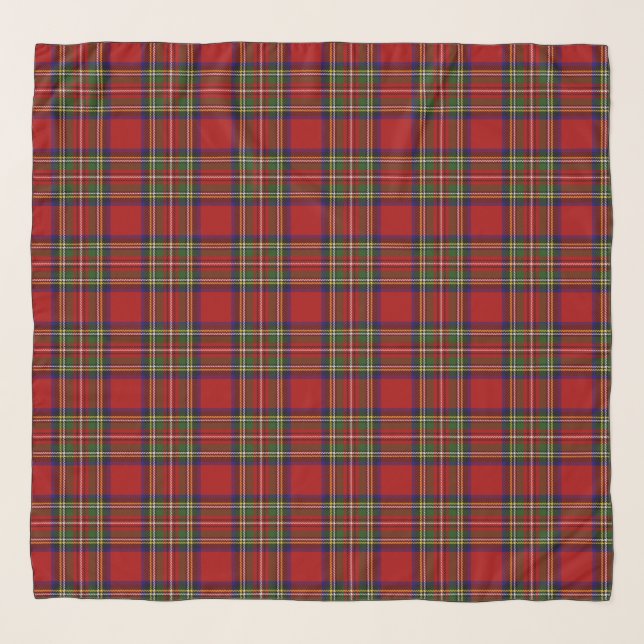 Royal Stewart Tartan Plaid Scottish Pattern Scarf (Front)