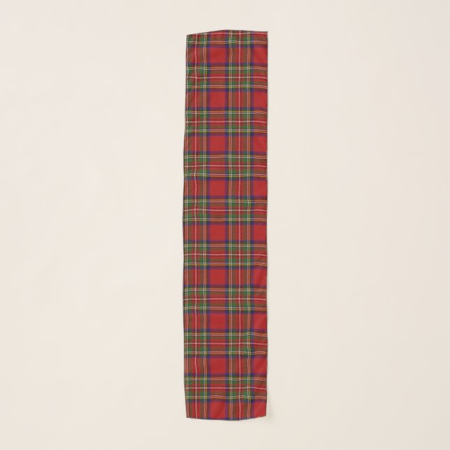 Royal Stewart Tartan Plaid Scottish Pattern Scarf (Front)
