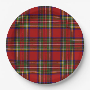 Royal Stewart Tartan Plaid Symmetry Pattern Paper Plates