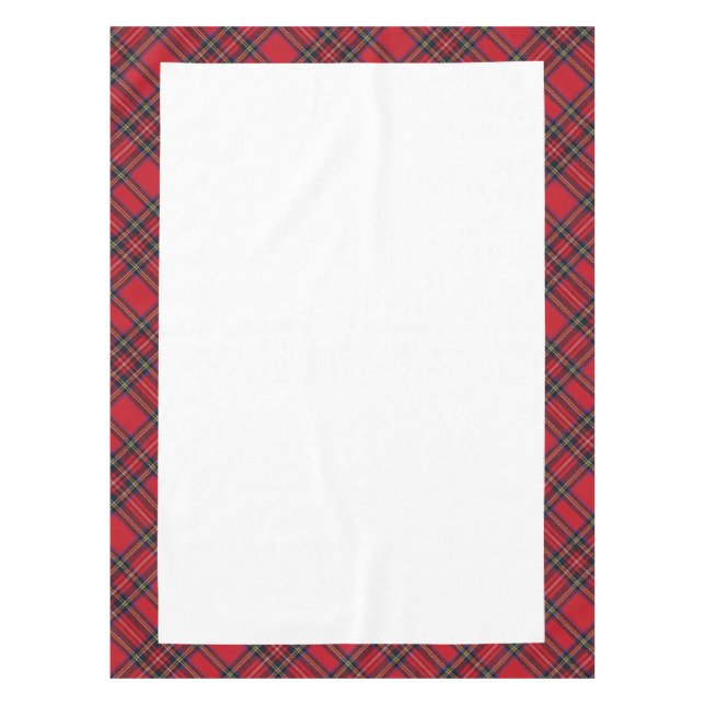 Royal Stewart Tartan Plaid Trim Table Cloth (Front)