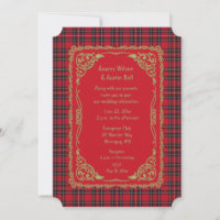 Royal Stewart Tartan Plaid Wedding Invitation