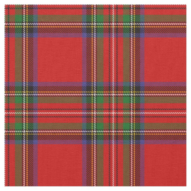 Royal Stewart Tartan Print Fabric (Close Up)