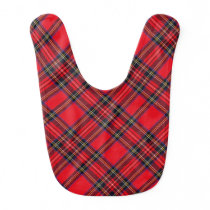 Royal Stewart tartan red and black plaid Baby Bib Royal Stewart tartan red and black plaid Baby Bib