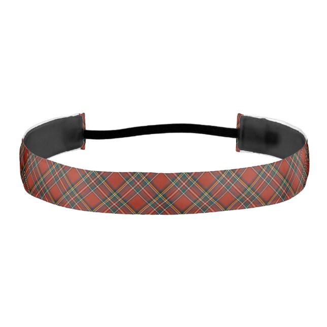 Royal Stewart Tartan Red and Blue Plaid Athletic Headband (Front)