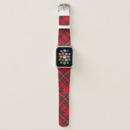 Royal Stewart tartan red black plaid Apple Watch Band