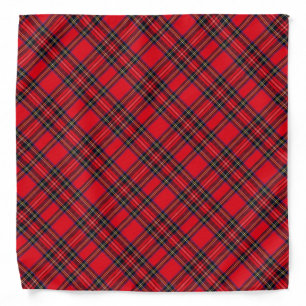 Royal Stewart tartan red black plaid Bandana