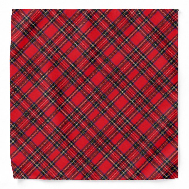 Royal Stewart tartan red black plaid Bandana (Front)