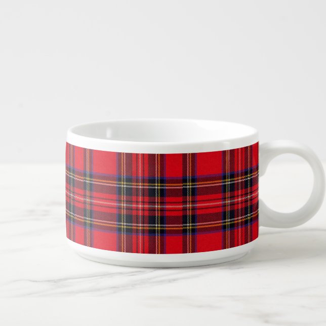 Royal Stewart tartan red black plaid Bowl (Left)