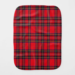 Royal Stewart tartan red black plaid Burp Cloth