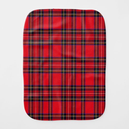 Royal Stewart tartan red black plaid Burp Cloth