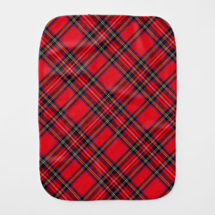 Royal Stewart tartan red black plaid Burp Cloth