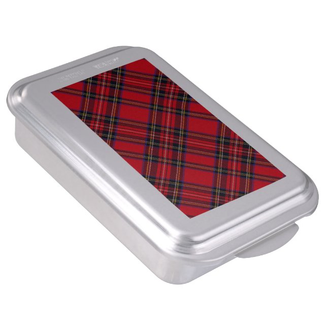 Royal Stewart tartan red black plaid Cake Pan (Side)