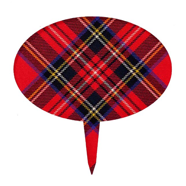 Royal Stewart tartan red black plaid Cake Topper (Front)