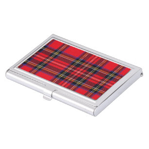 Royal Stewart tartan red black plaid Case For Business Cards
