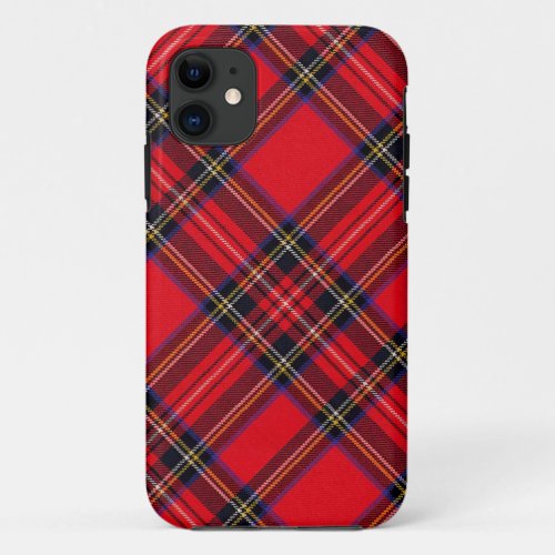 Royal Stewart tartan red black plaid iPhone 11 Case