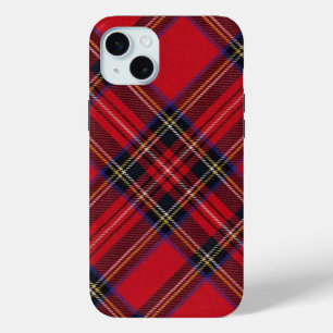 Royal Stewart tartan red black plaid iPhone 15 Plus Case