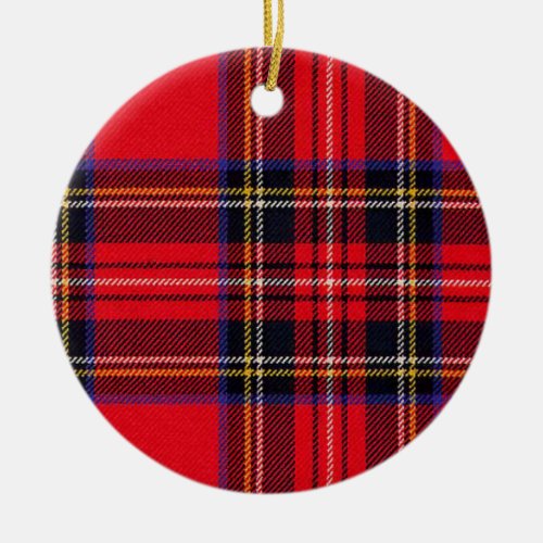 Royal Stewart tartan red black plaid Ceramic Ornament