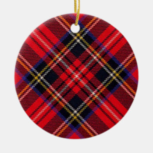 Royal Stewart tartan red black plaid Ceramic Ornament