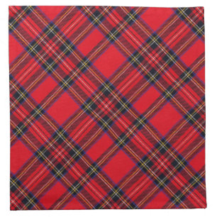 Royal Stewart tartan red black plaid Cloth Napkin