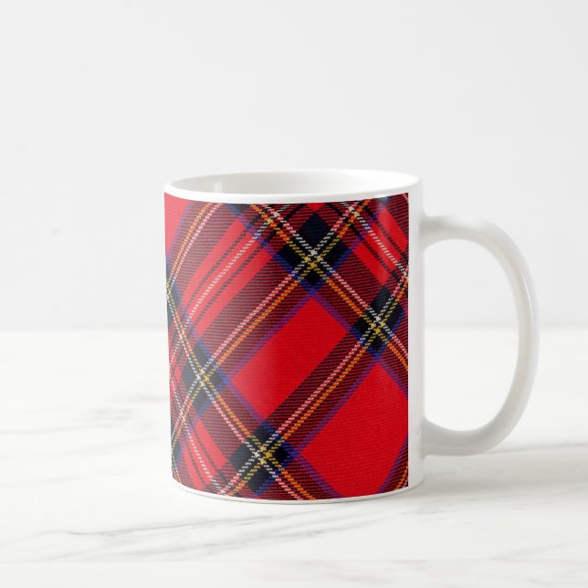 Royal Stewart tartan red black plaid Coffee Mug (Right)