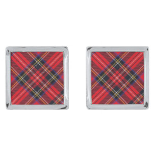 Royal Stewart tartan red black plaid Cufflinks