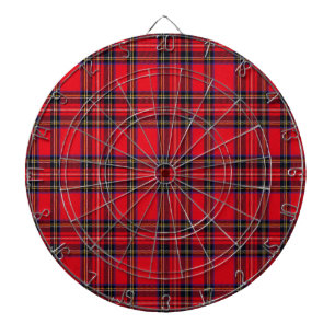 Royal Stewart tartan red black plaid Dart Board