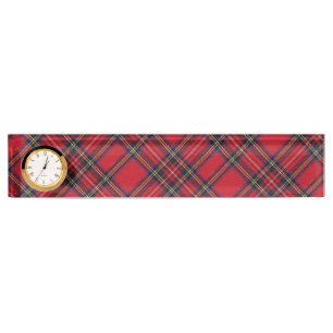 Royal Stewart tartan red black plaid Desk Name Plate