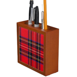 Royal Stewart tartan red black plaid Desk Organizer