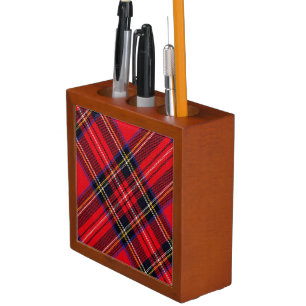 Royal Stewart tartan red black plaid Desk Organizer