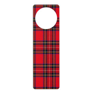 Royal Stewart tartan red black plaid Door Hanger