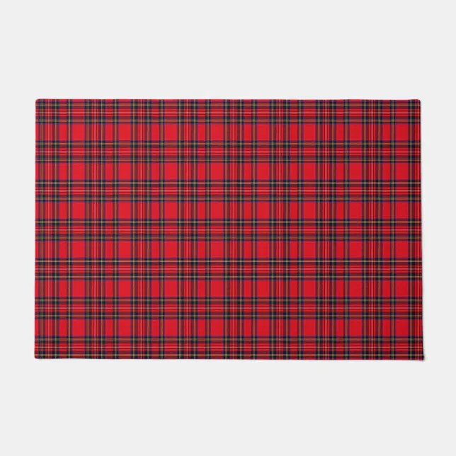 Royal Stewart tartan red black plaid Doormat Zazzle