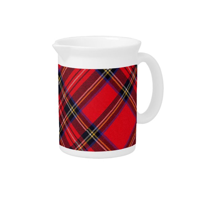 Royal Stewart tartan red black plaid Drink Pitcher (Right)