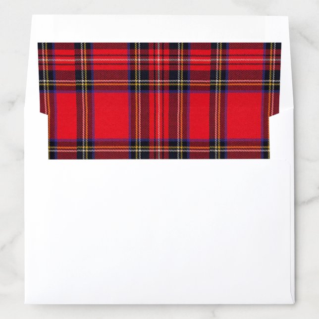 Royal Stewart tartan red black plaid Envelope Liner (In Envelope)