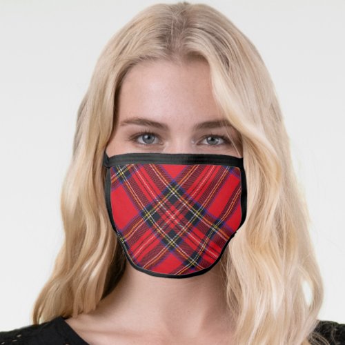 Royal Stewart tartan red black plaid Face Mask