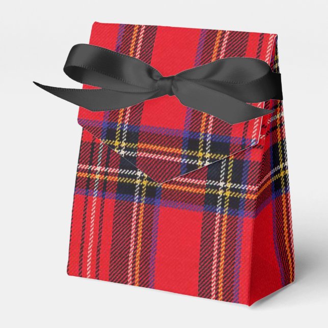 Royal Stewart tartan red black plaid Favor Boxes (Front Side)