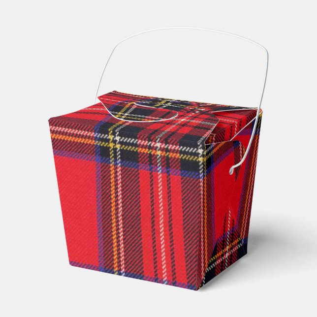 Royal Stewart tartan red black plaid Favor Boxes (Front Side)