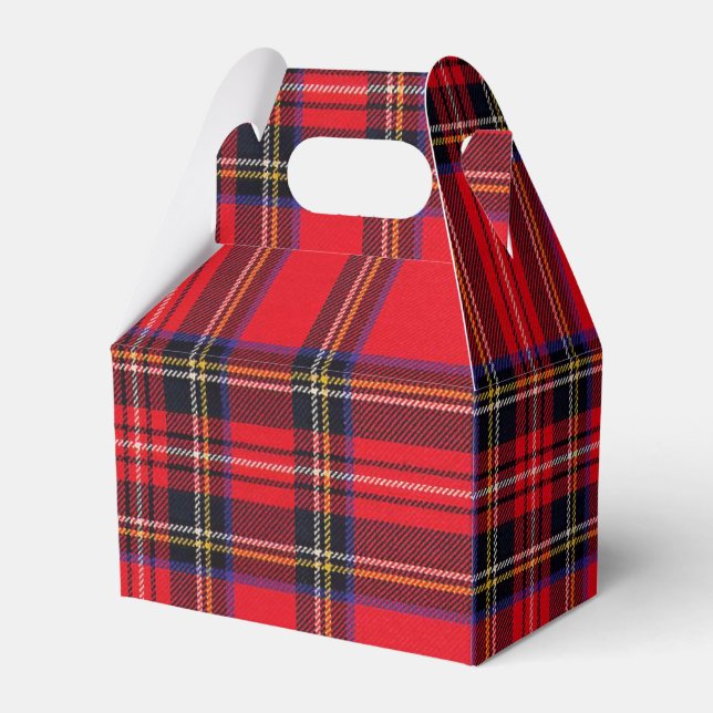 Royal Stewart tartan red black plaid Favor Boxes (Front Side)