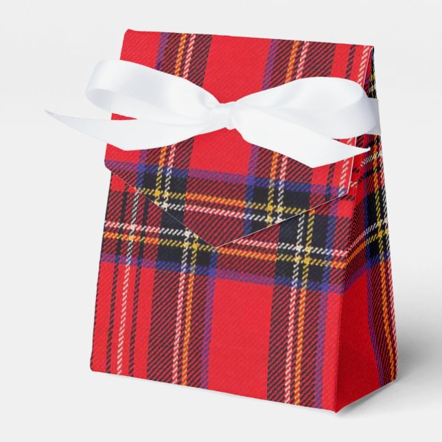 Royal Stewart tartan red black plaid Favor Boxes (Front Side)