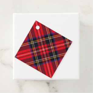 Royal Stewart tartan red black plaid Favor Tags