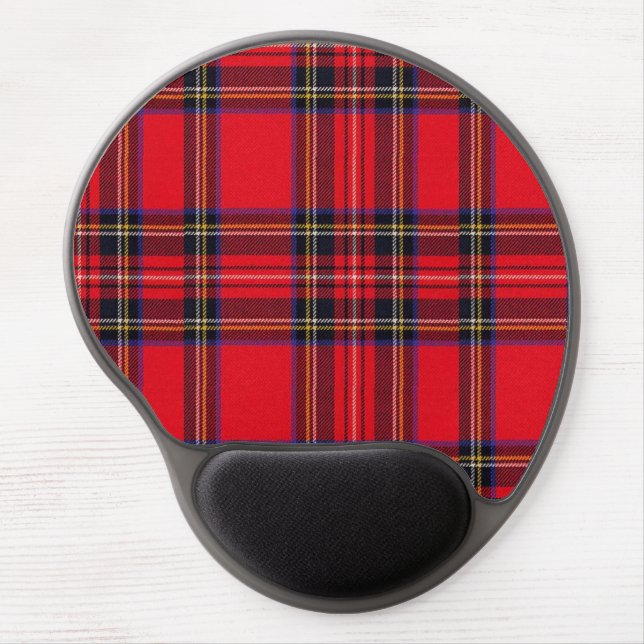 Royal Stewart tartan red black plaid Gel Mouse Pad (Front)