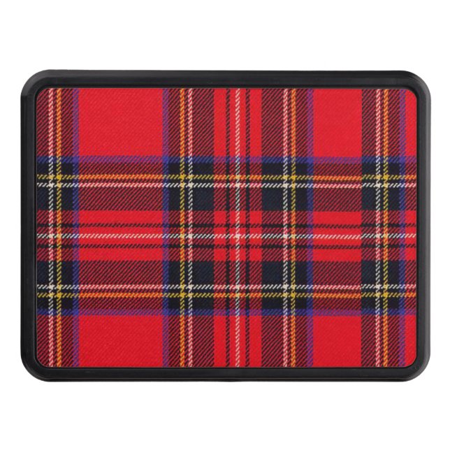 Royal Stewart tartan red black plaid Hitch Cover (Front)