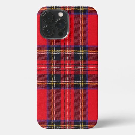 Royal Stewart Tartan Red Black Plaid Iphone 13 Pro Max Case