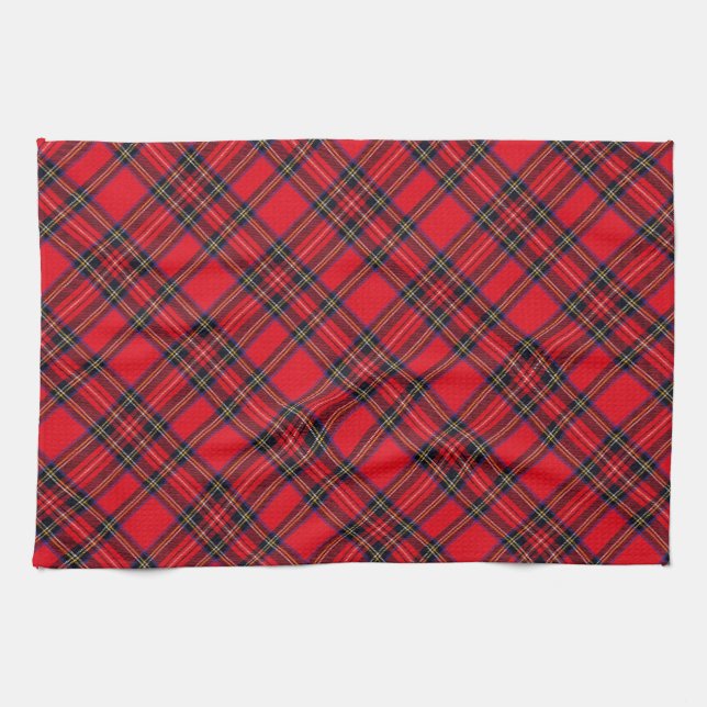 Royal Stewart tartan red black plaid Kitchen Towel (Horizontal)