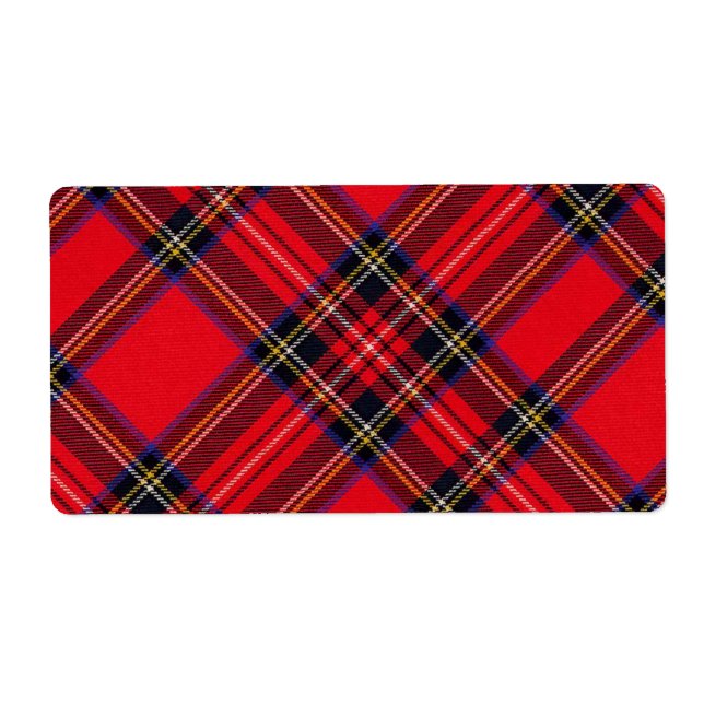 Royal Stewart tartan red black plaid Label (Front)