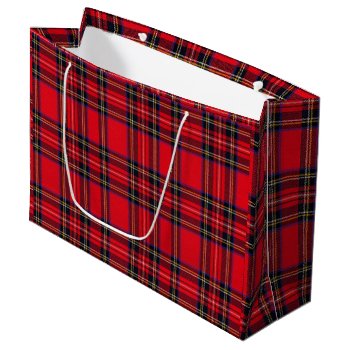 Royal Stewart Tartan Red Black Plaid Large Gift Bag by optionstrader at Zazzle